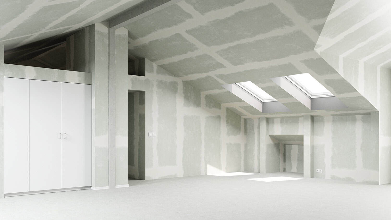 Recyclage du plâtre dans un bâtiment en rénovation écologique.