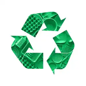 Recyclage déchets électroniques, logo recyclage vert, gestion durable des déchets, programme de coll.