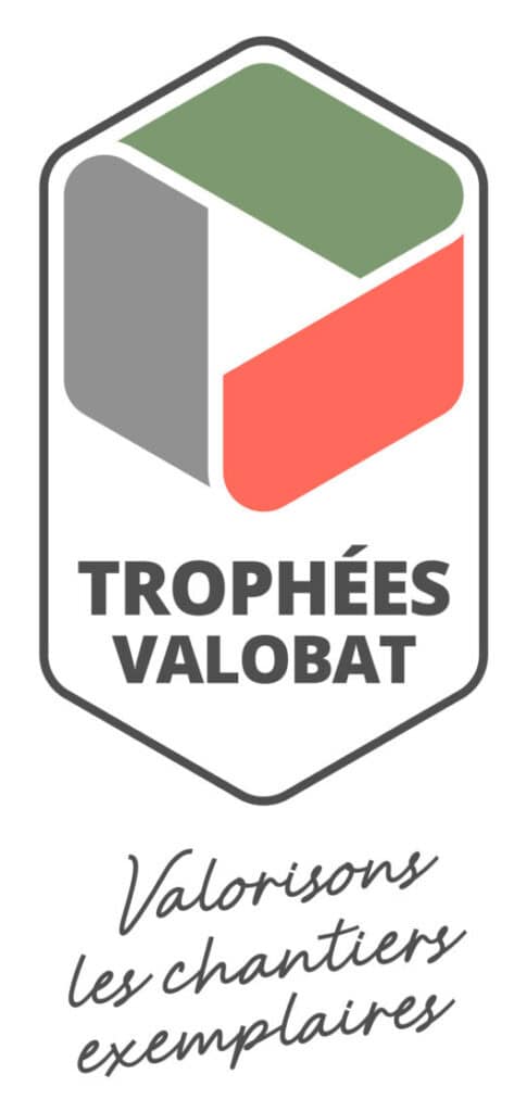 Logo des Trophées Valobat, récompensant les démarches écologiques sur les chantiers.